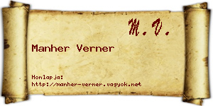 Manher Verner névjegykártya